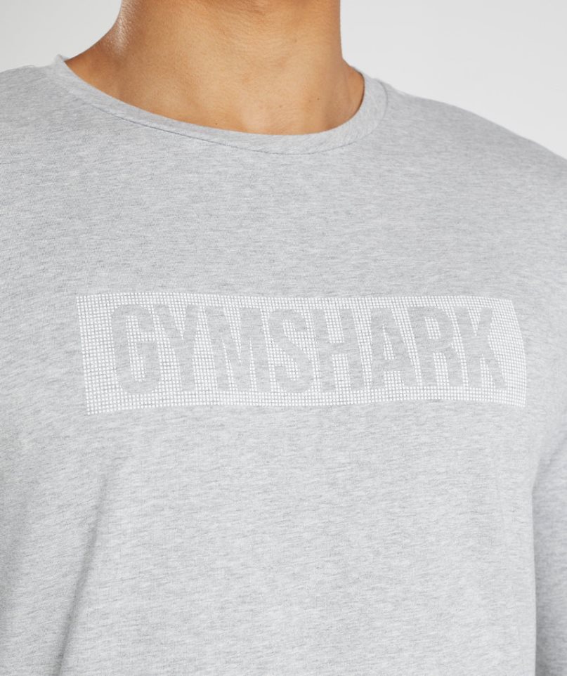 Men's Gymshark Block Long Sleeve T-Shirts Light Grey | CA A51367